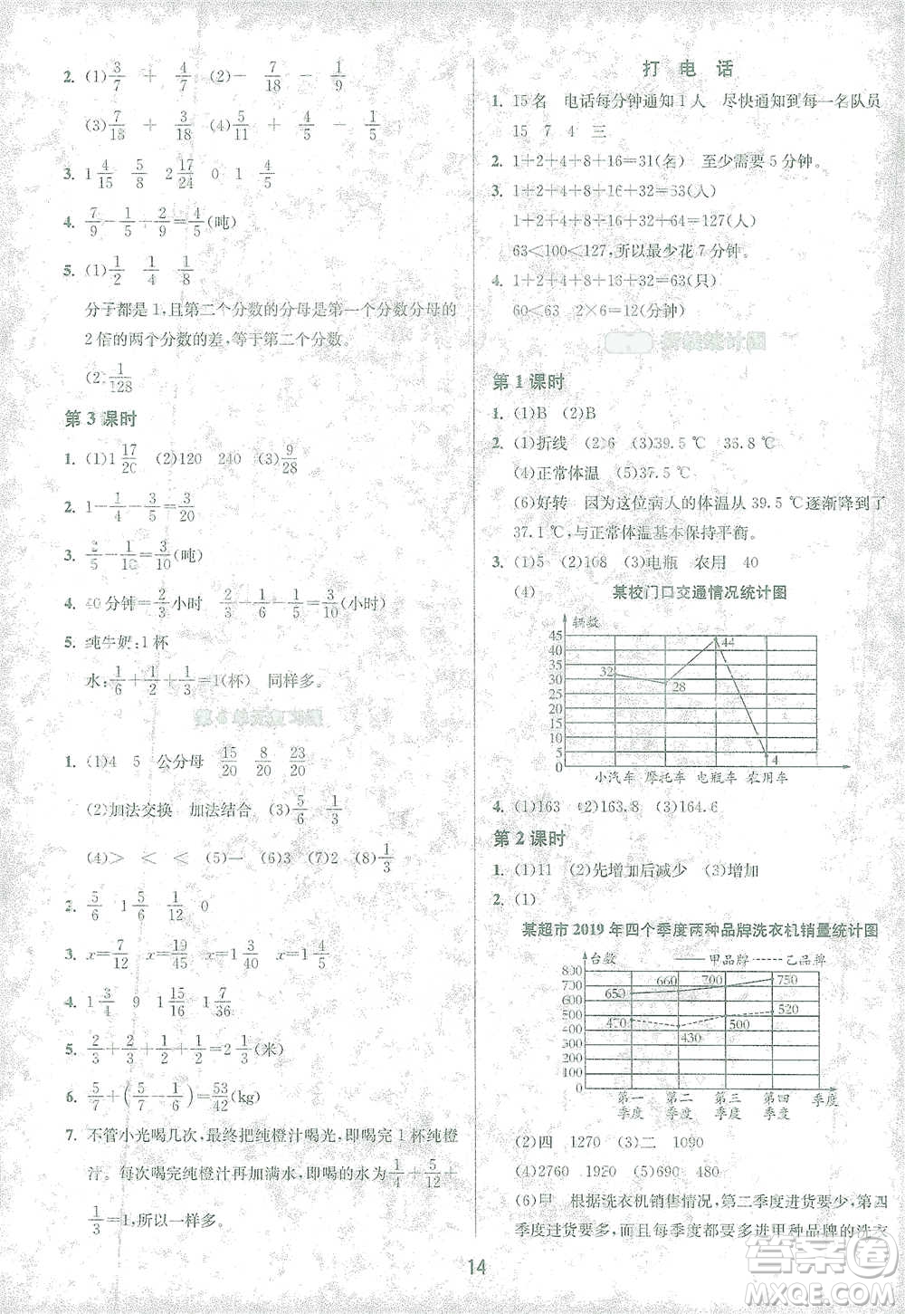 江蘇人民出版社2021年1課3練單元達(dá)標(biāo)測試五年級(jí)下冊(cè)數(shù)學(xué)人教版參考答案