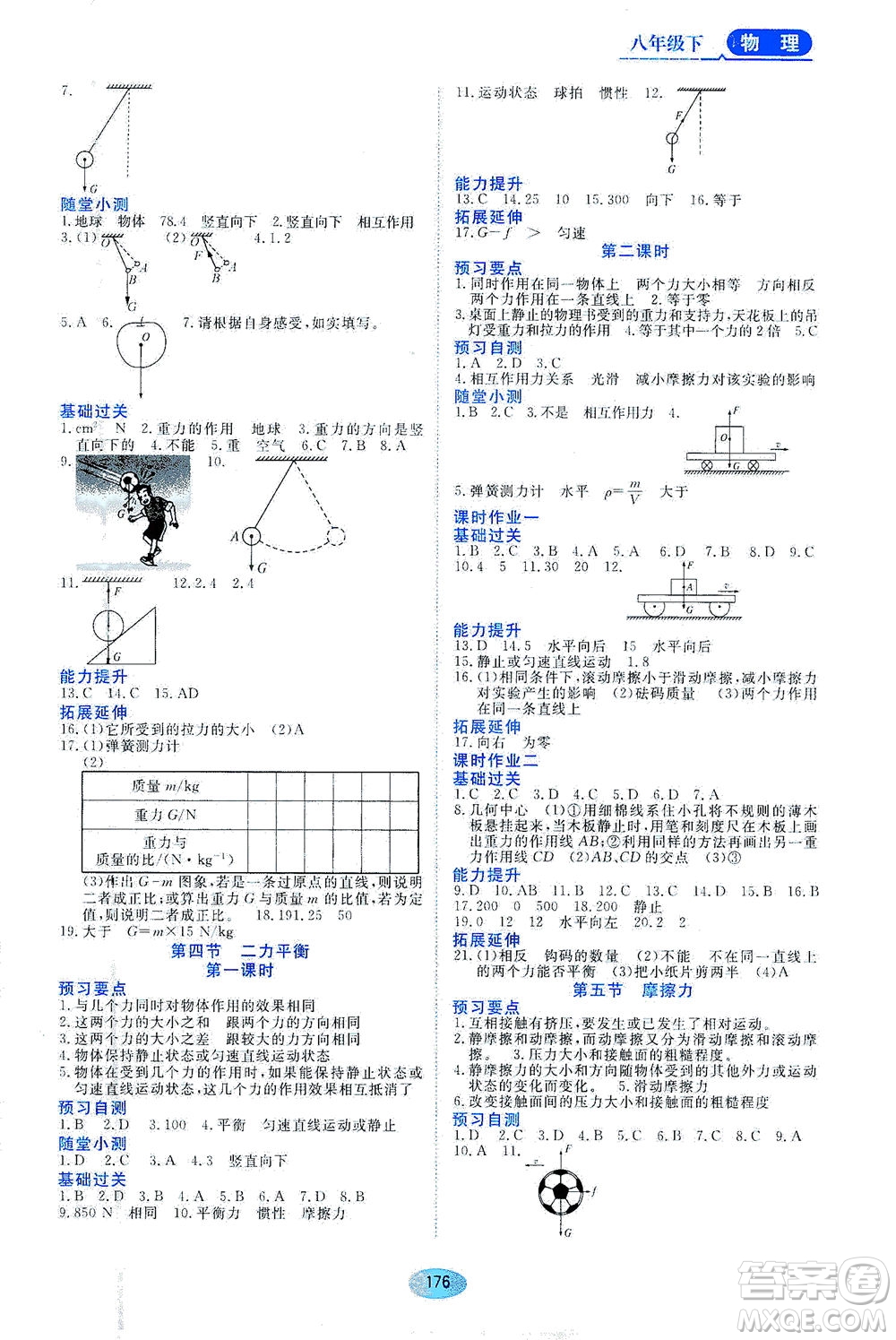 黑龍江教育出版社2021資源與評(píng)價(jià)八年級(jí)物理下冊(cè)五四學(xué)制山科技版答案