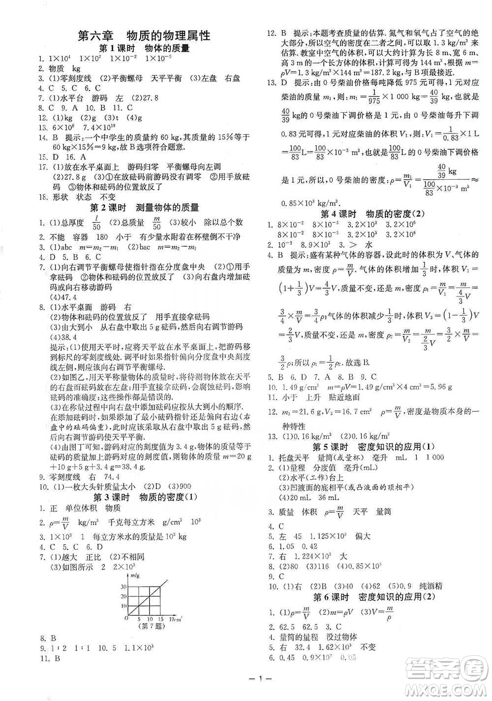 江蘇人民出版社2021年1課3練單元達(dá)標(biāo)測(cè)試八年級(jí)下冊(cè)物理蘇科版參考答案