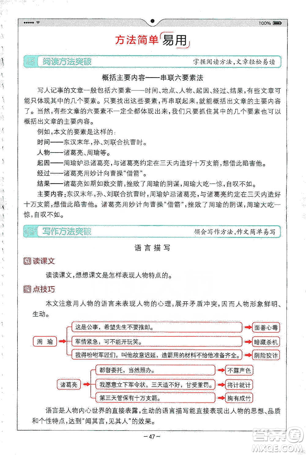 浙江教育出版社2021全易通五年級下冊語文人教版參考答案