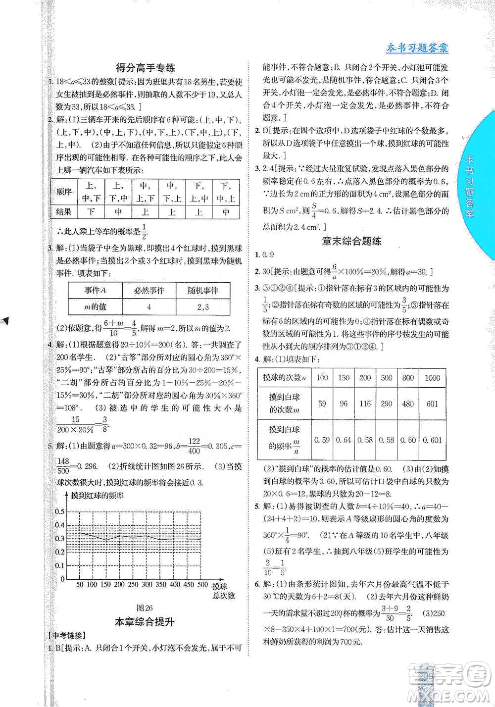 吉林人民出版社2021尖子生學(xué)案八年級下冊數(shù)學(xué)蘇科版參考答案