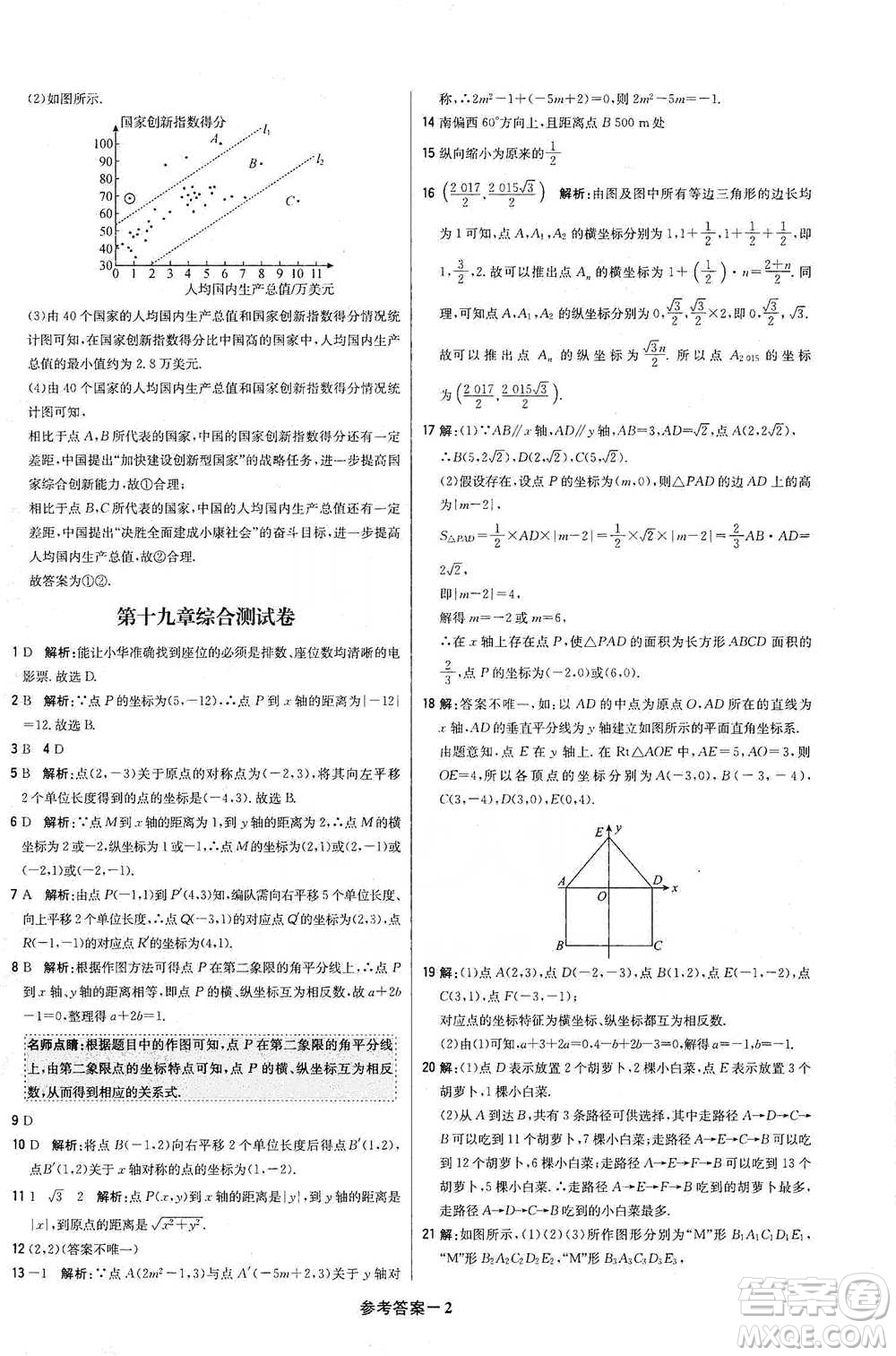 北京教育出版社2021年1+1輕巧奪冠優(yōu)化訓(xùn)練八年級(jí)下冊(cè)數(shù)學(xué)冀教版參考答案