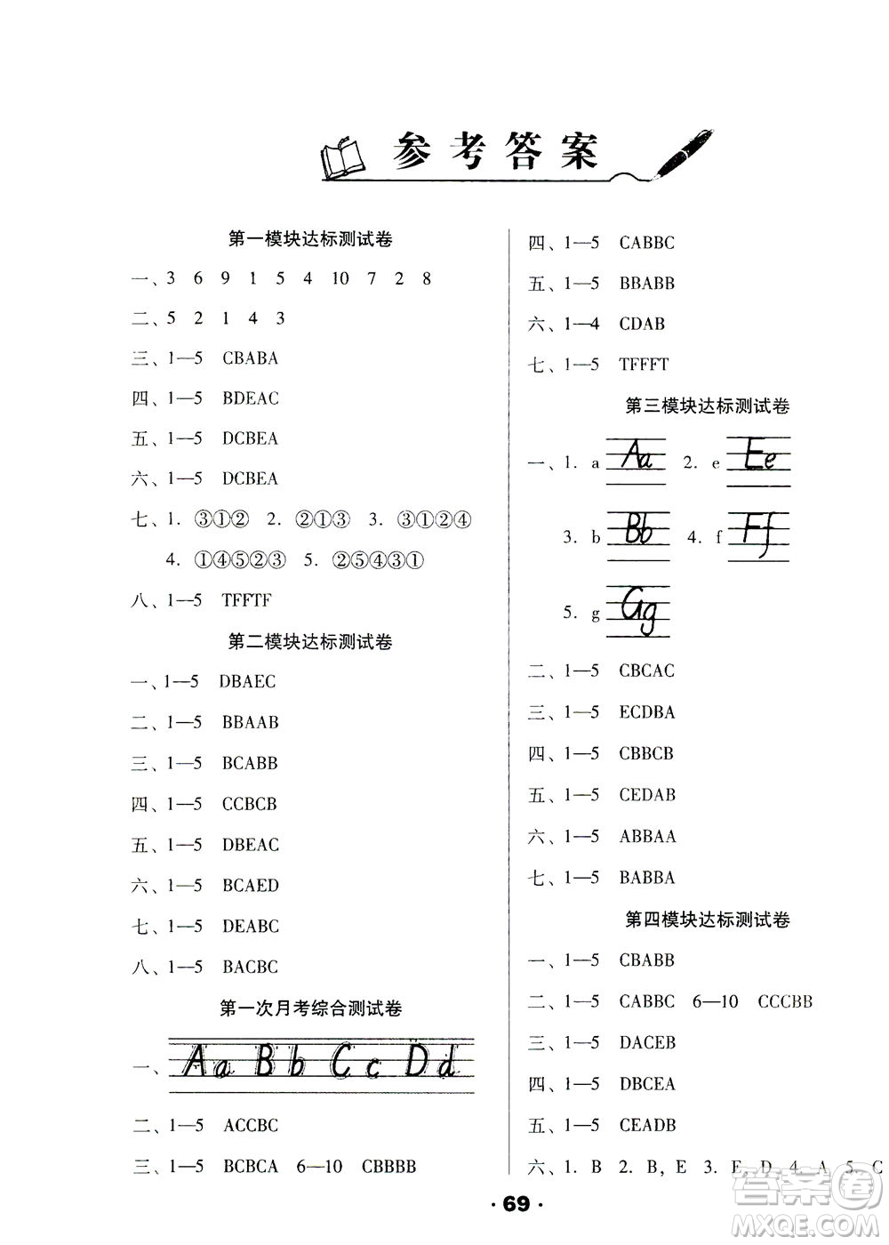 北方婦女兒童出版社2021全程考評一卷通英語三年級起點三年級下冊WY外研版答案