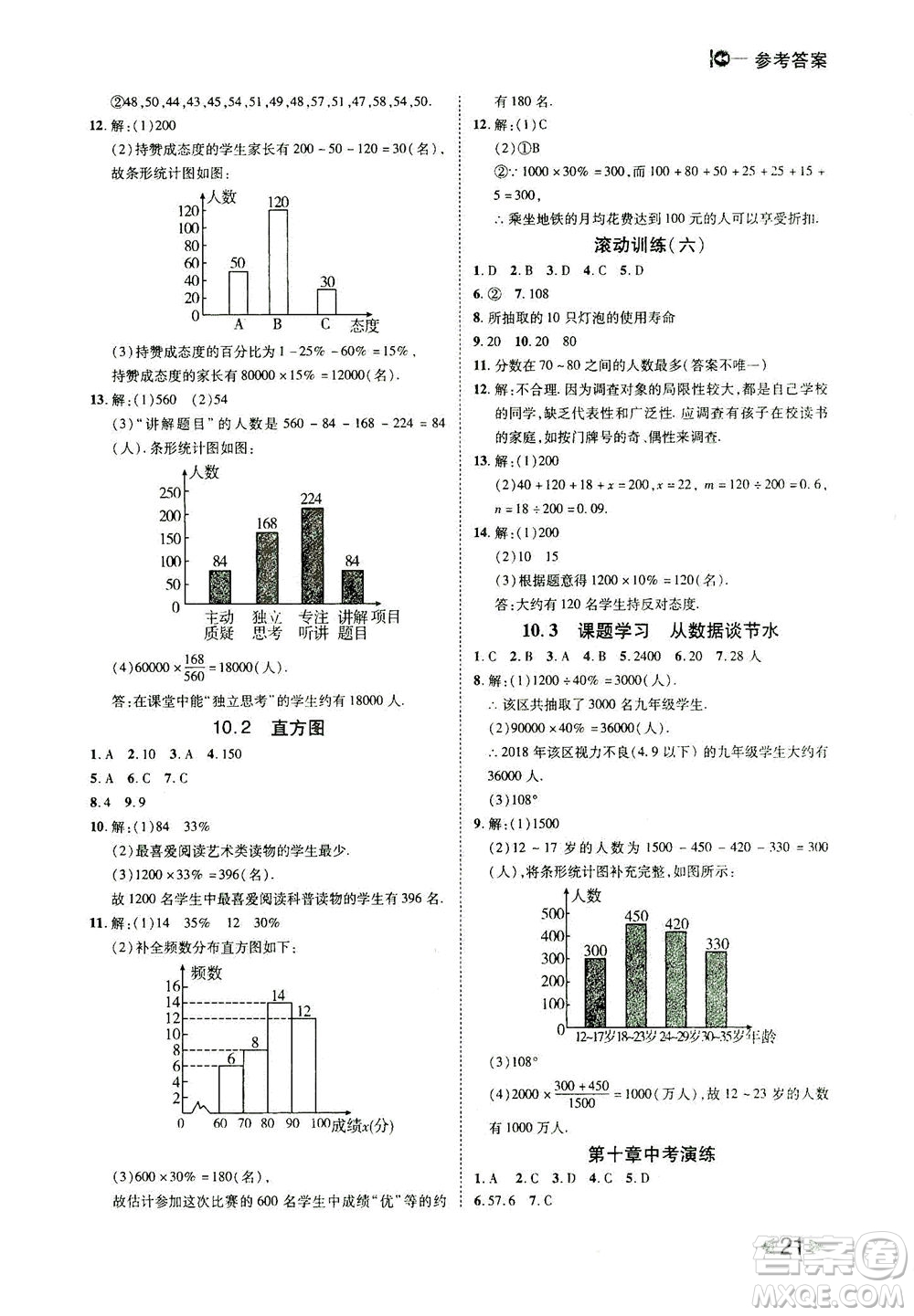 北方婦女兒童出版社2021勝券在握打好基礎(chǔ)作業(yè)本七年級數(shù)學下冊RJ人教版答案