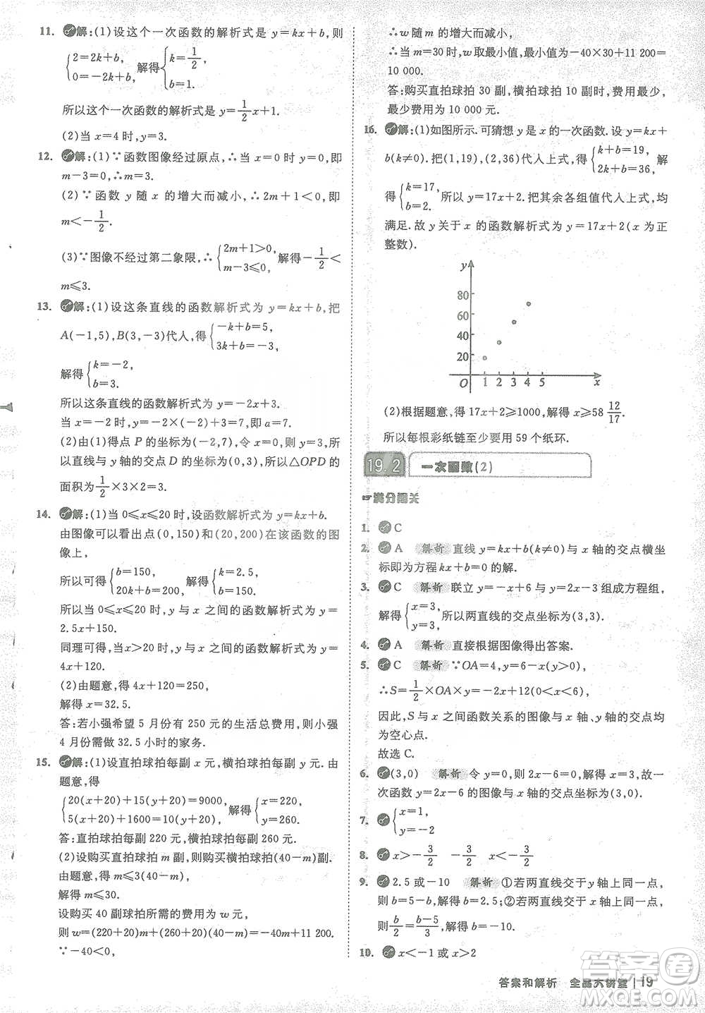 開(kāi)明出版社2021全品大講堂八年級(jí)下冊(cè)初中數(shù)學(xué)人教版參考答案