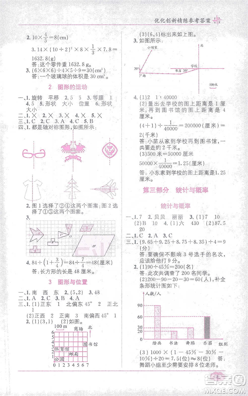 新疆青少年出版社2021教材1+1全解精練六年級(jí)下冊(cè)數(shù)學(xué)人教版參考答案