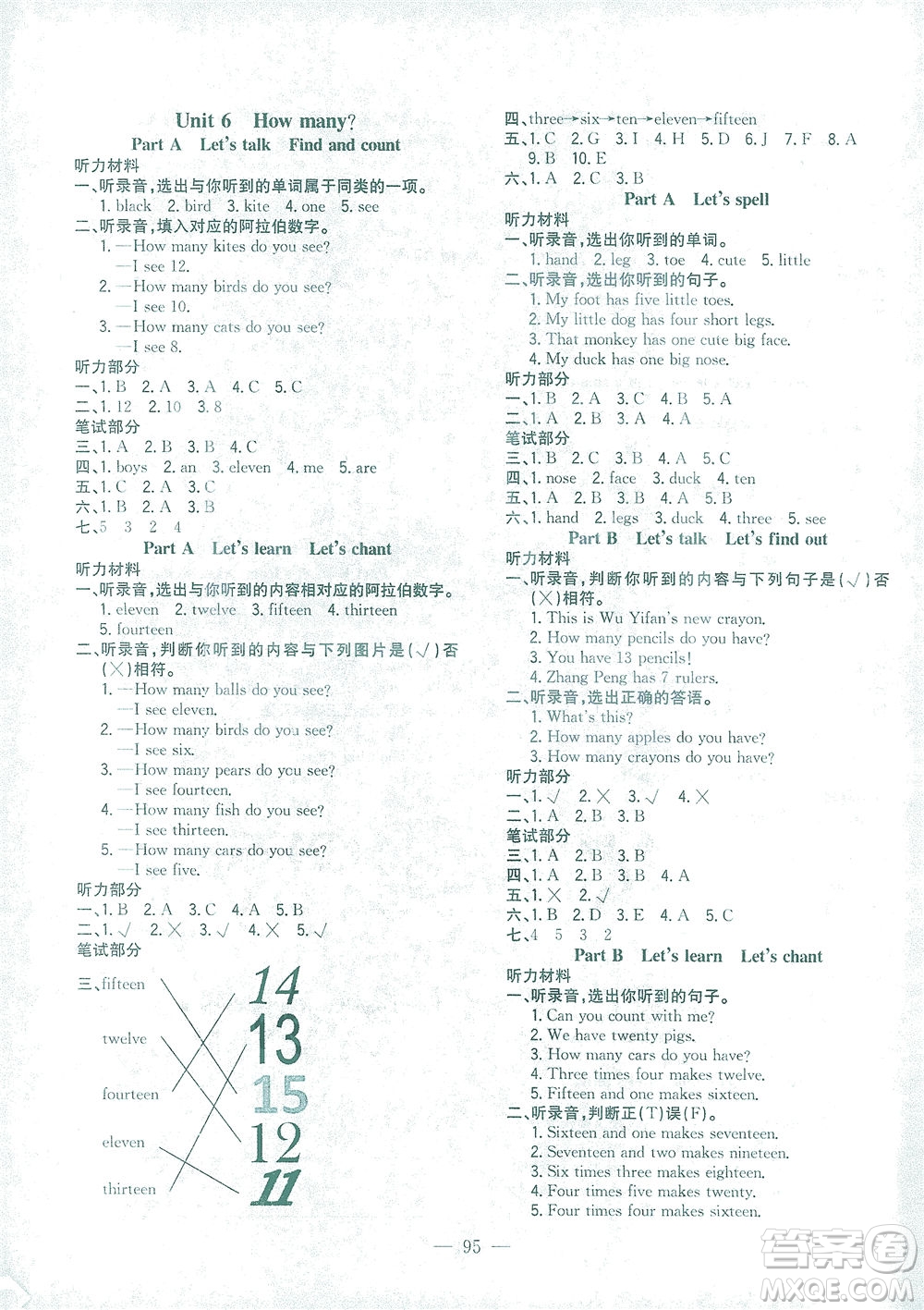 浙江大學(xué)出版社2021課時(shí)特訓(xùn)優(yōu)化作業(yè)本三年級英語下冊PEP版答案