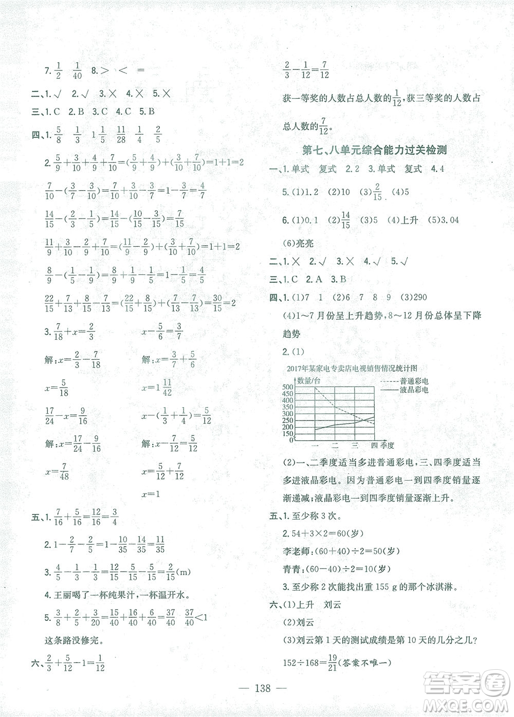 浙江大學(xué)出版社2021課時(shí)特訓(xùn)優(yōu)化作業(yè)本五年級數(shù)學(xué)下冊人教版答案