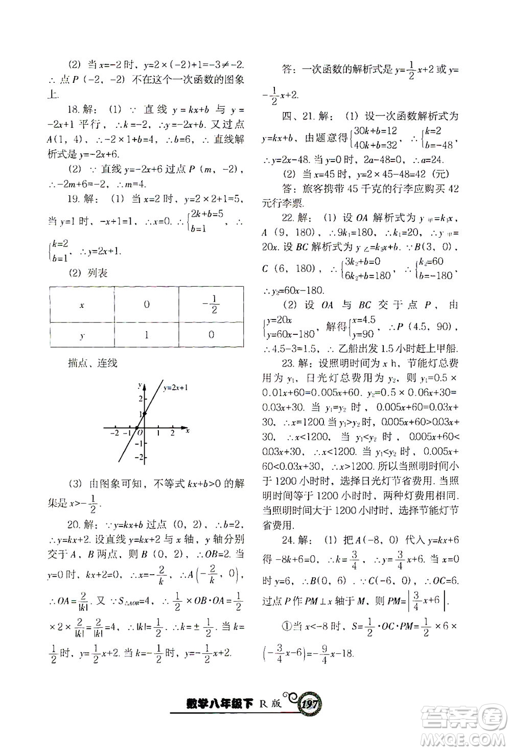 遼寧教育出版社2021尖子生課時作業(yè)八年級數(shù)學下冊人教版答案