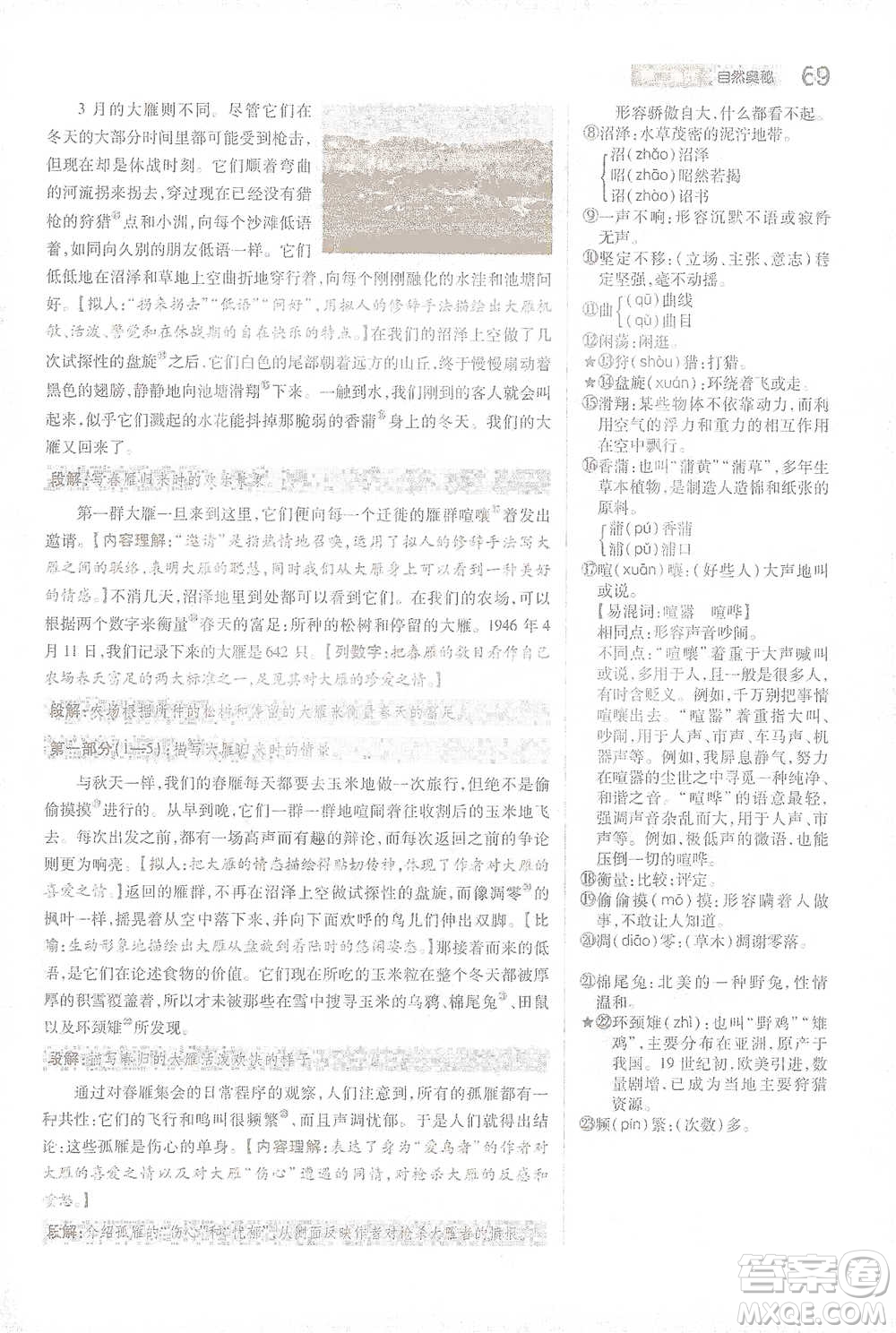 陜西師范大學出版總社2021初中教材完全解讀八年級下冊語文人教版參考答案