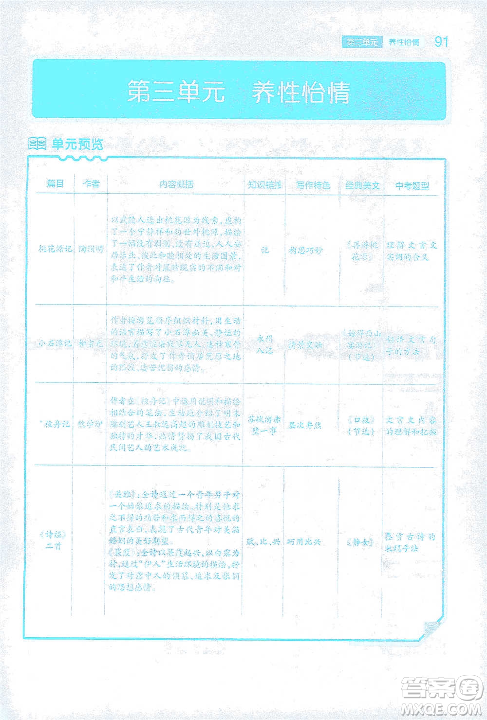 陜西師范大學出版總社2021初中教材完全解讀八年級下冊語文人教版參考答案