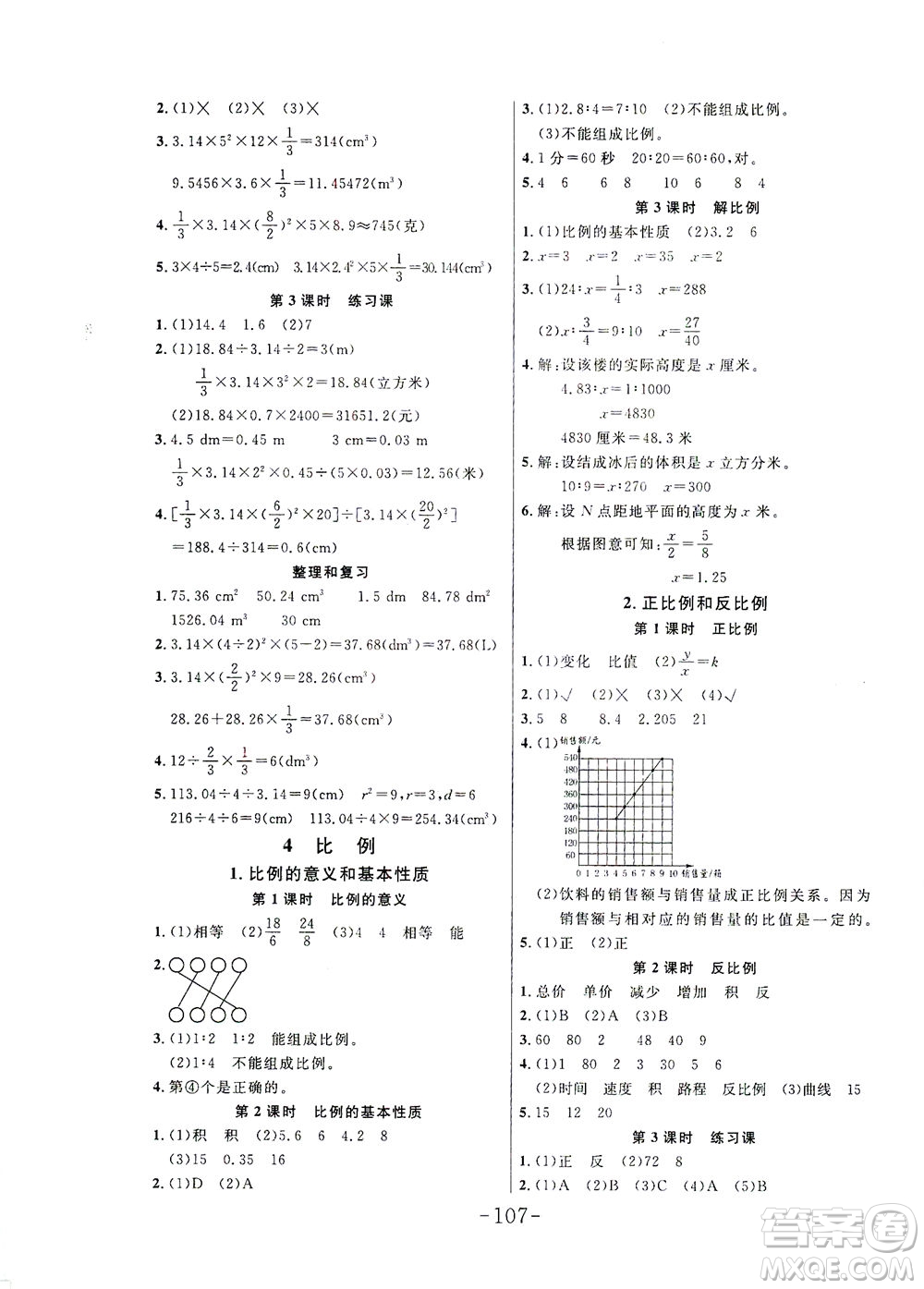 延邊大學出版社2021小狀元隨堂作業(yè)數(shù)學六年級下冊人教版答案