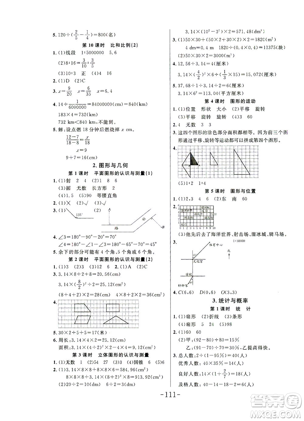 延邊大學出版社2021小狀元隨堂作業(yè)數(shù)學六年級下冊人教版答案