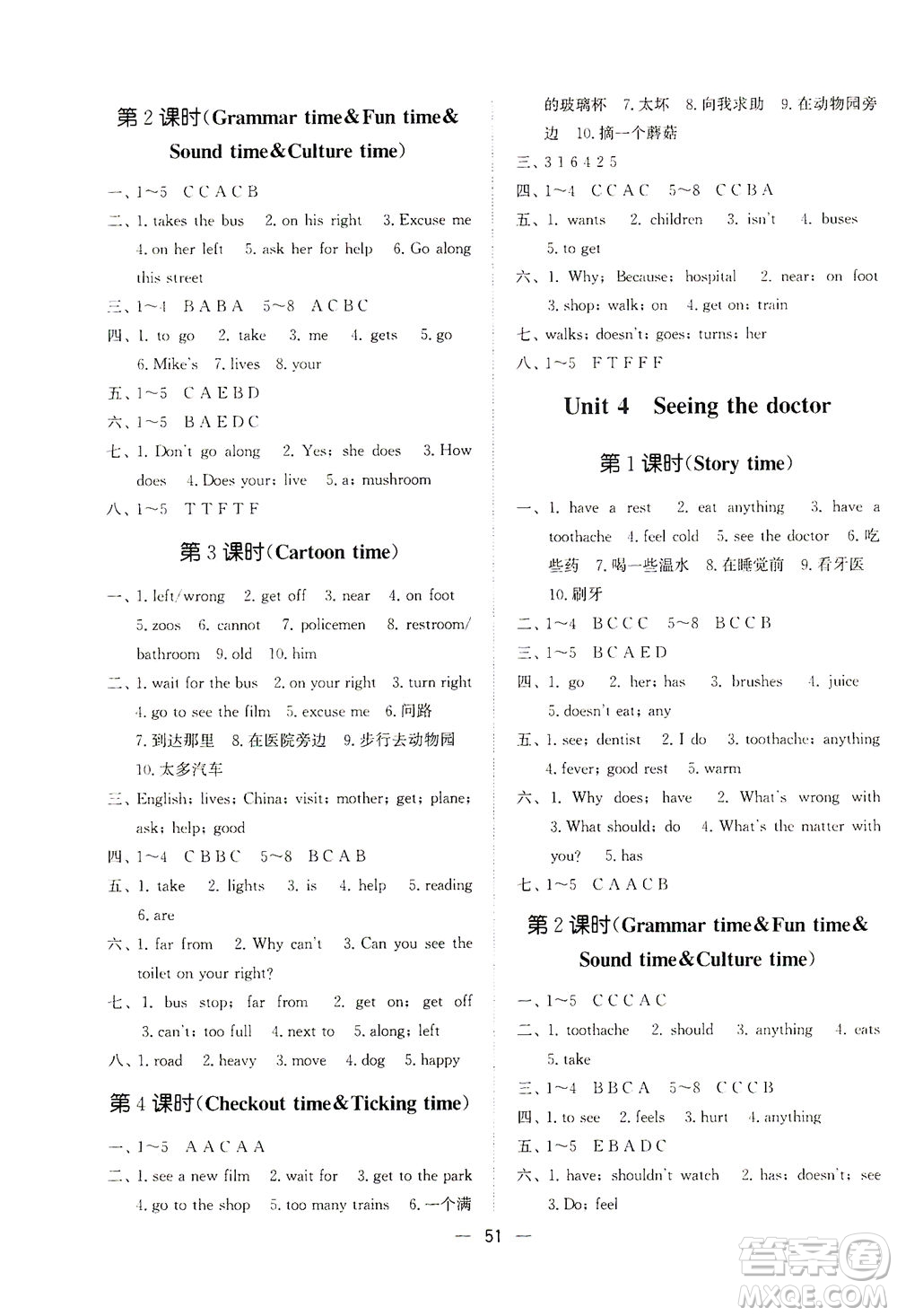 江蘇鳳凰美術出版社2021課時金練英語五年級5B江蘇版答案