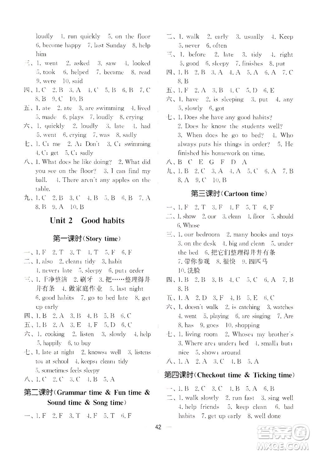 江蘇鳳凰美術(shù)出版社2021課時金練英語六年級6B江蘇版答案