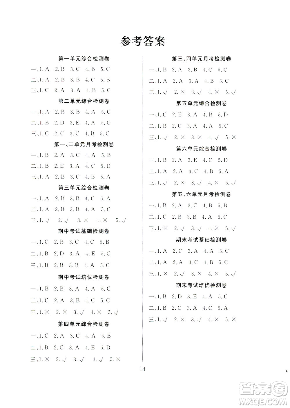 首都師范大學(xué)出版社2021黃岡四清卷聽力訓(xùn)練英語三年級起點(diǎn)五年級下冊RJ人教版答案