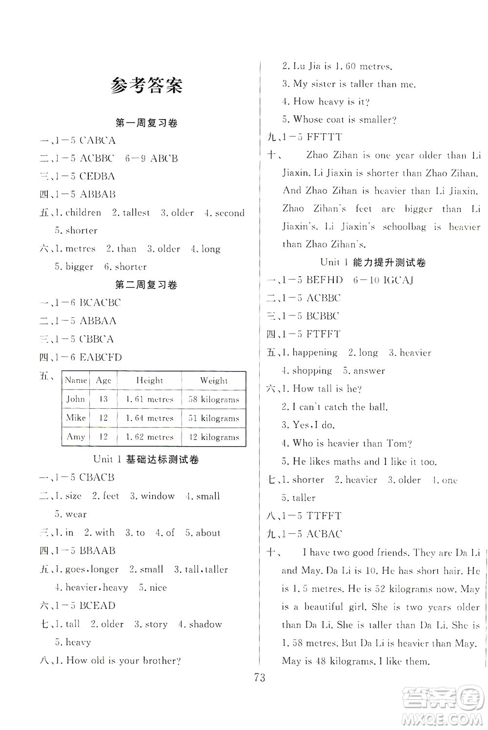 首都師范大學(xué)出版社2021黃岡四清卷英語六年級下冊RJ人教版答案