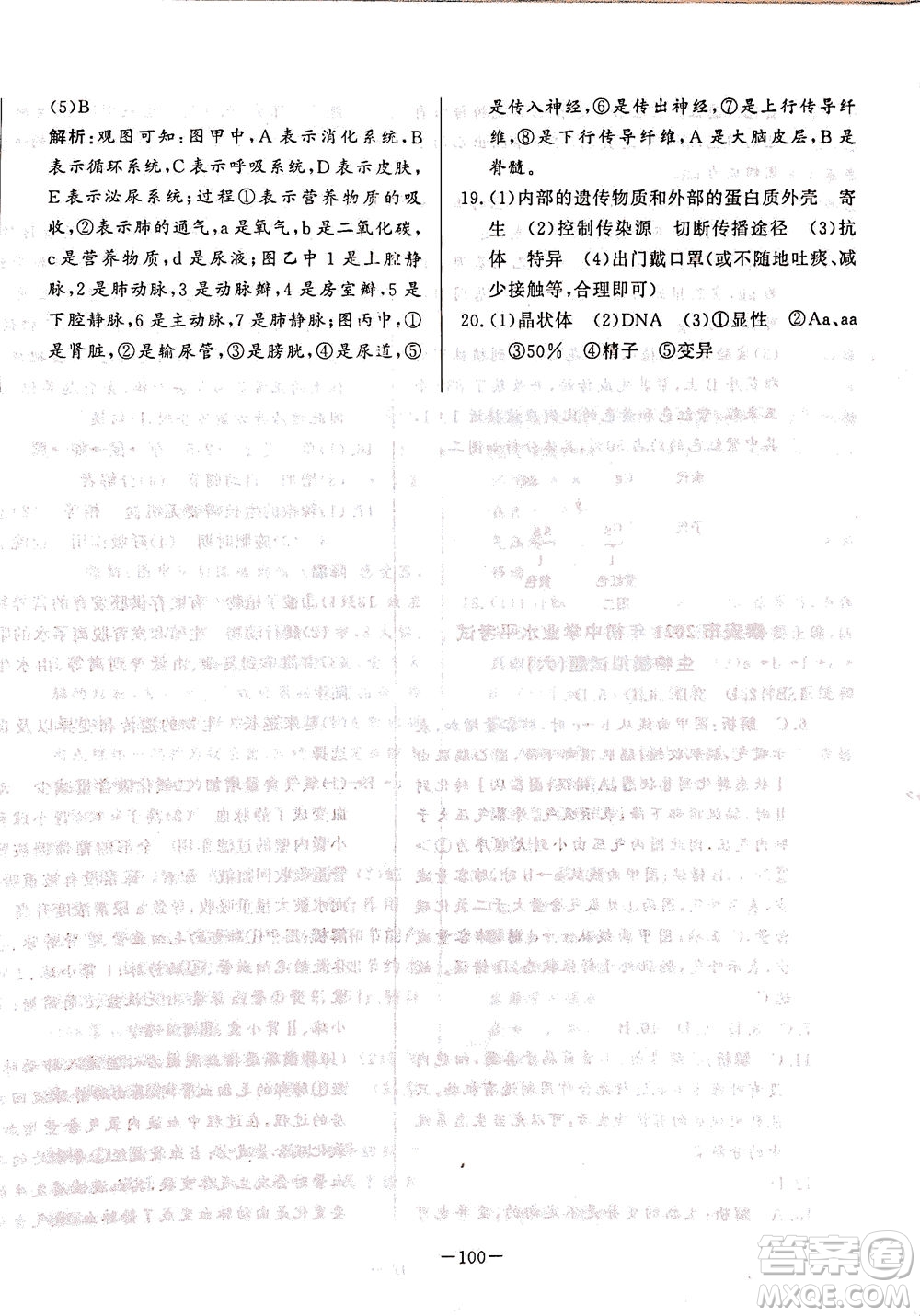 山東文藝出版社2021初中單元提優(yōu)測試卷八年級生物下冊魯教版五四學(xué)制答案