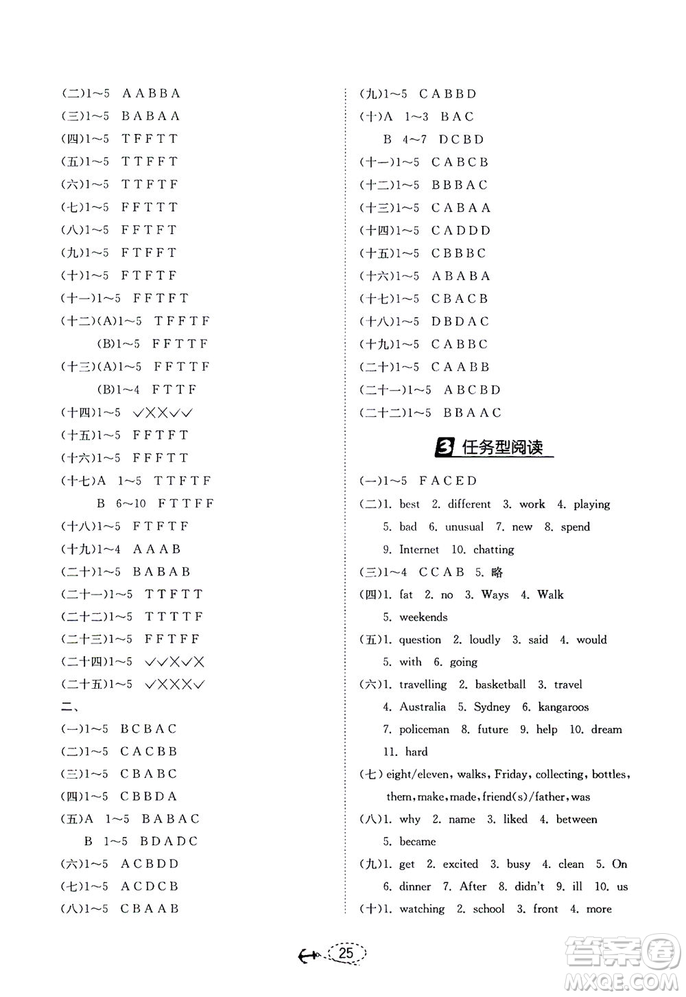 江蘇人民出版社2021小學(xué)畢業(yè)升學(xué)考試試題分類精粹英語(yǔ)答案