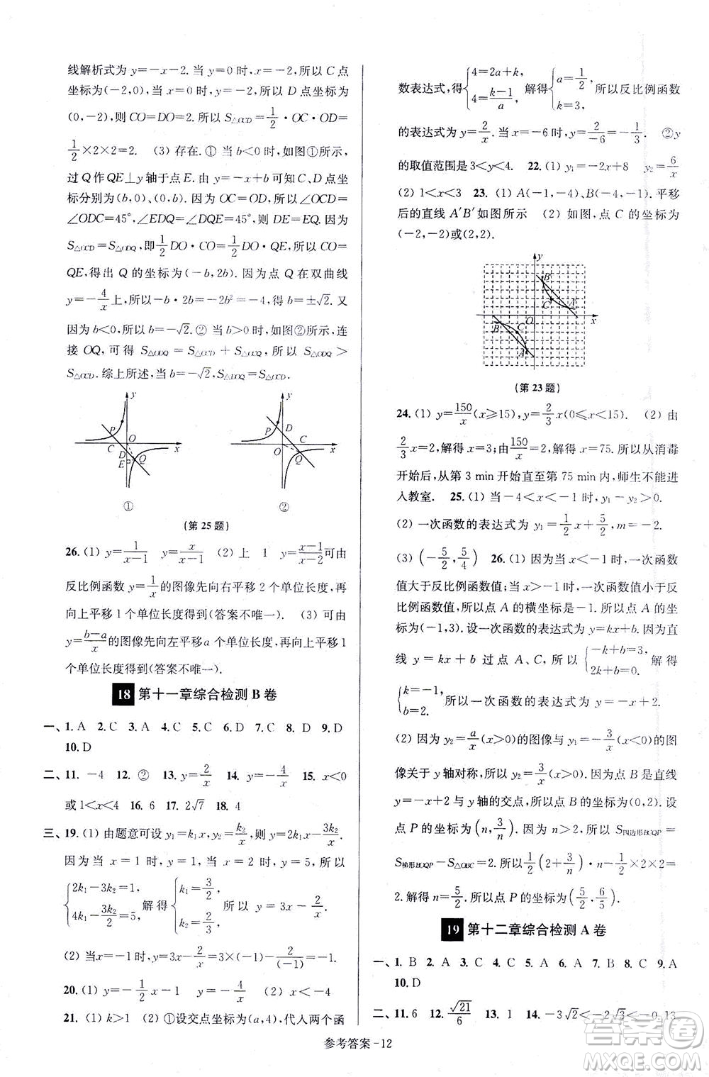 江蘇鳳凰美術(shù)出版社2021搶先起跑大試卷八年級數(shù)學(xué)下冊江蘇版答案