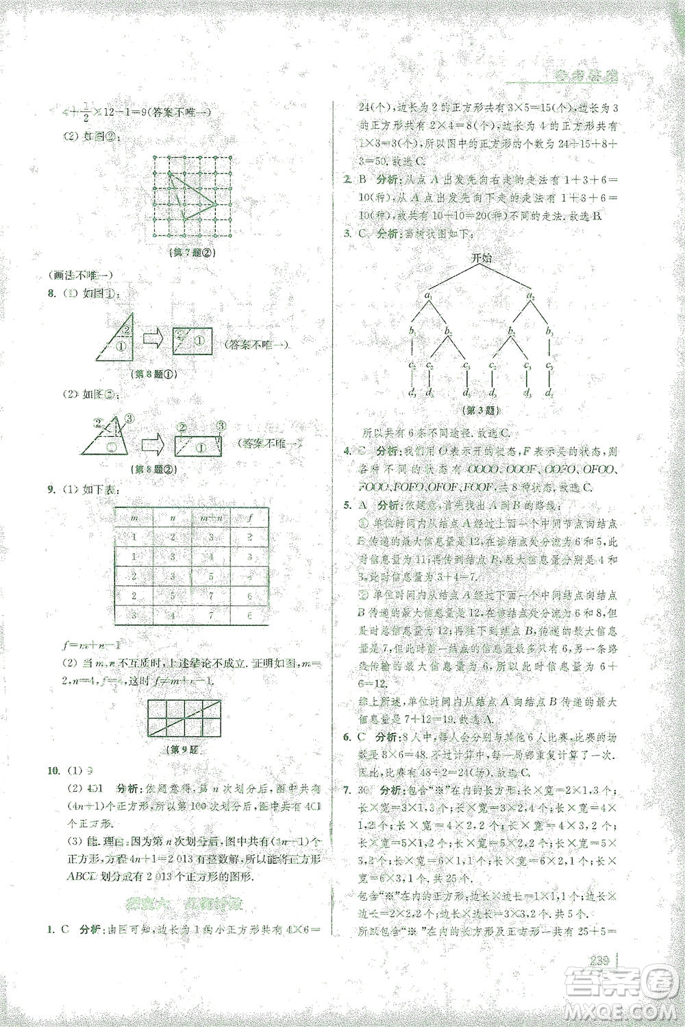 江蘇鳳凰美術(shù)出版社2021拓展思維探究與應(yīng)用七年級數(shù)學(xué)全一冊通用版答案