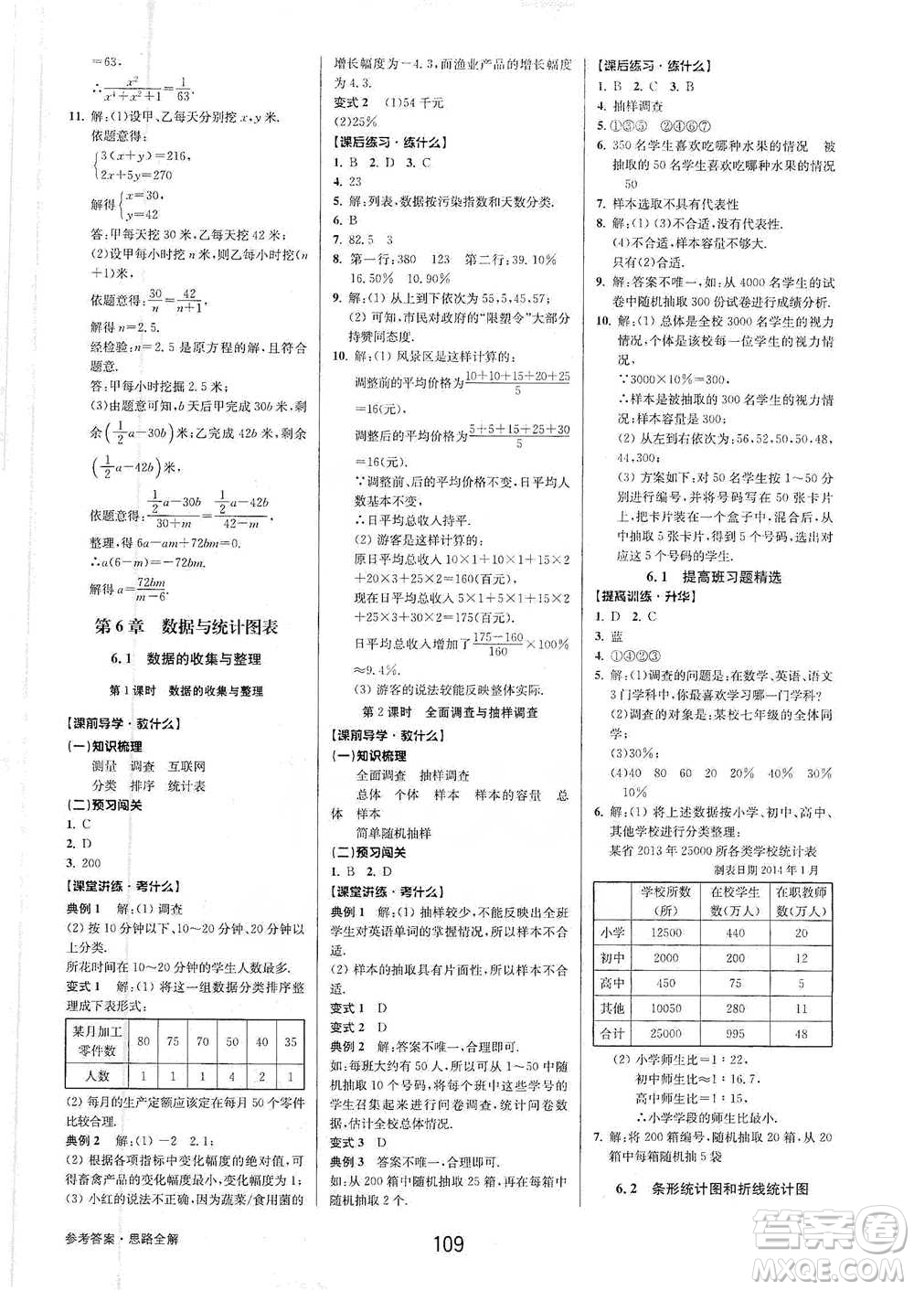 天津科學(xué)技術(shù)出版社2021初中新學(xué)案優(yōu)化與提高數(shù)學(xué)七年級下冊參考答案