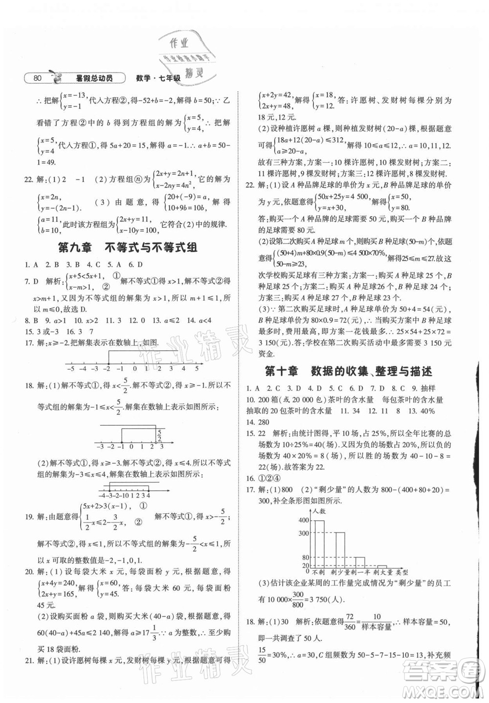 寧夏人民教育出版社2021經(jīng)綸學(xué)典暑假總動(dòng)員數(shù)學(xué)七年級(jí)RJ人教版答案