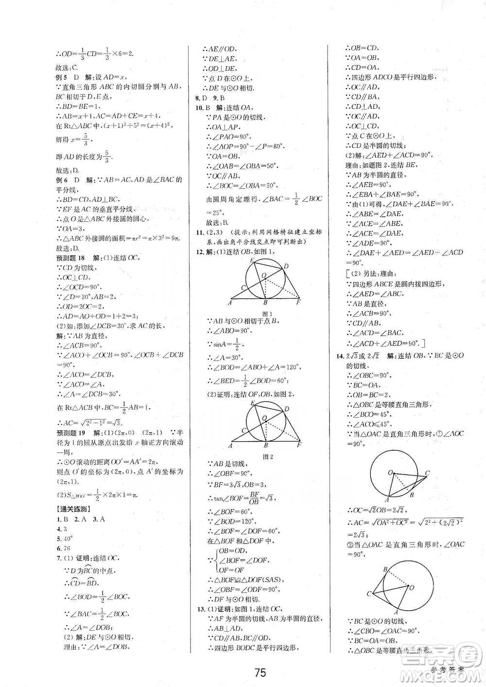 天津科學(xué)技術(shù)出版社2021初中新學(xué)案優(yōu)化與提高數(shù)學(xué)中考總復(fù)習(xí)參考答案