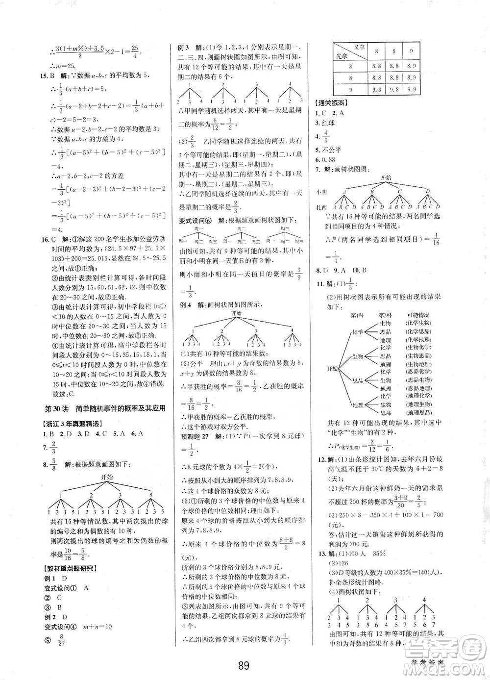 天津科學(xué)技術(shù)出版社2021初中新學(xué)案優(yōu)化與提高數(shù)學(xué)中考總復(fù)習(xí)參考答案