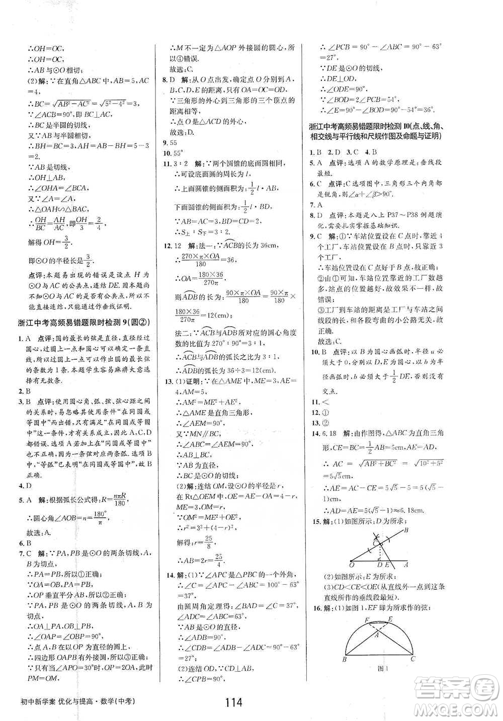 天津科學(xué)技術(shù)出版社2021初中新學(xué)案優(yōu)化與提高數(shù)學(xué)中考總復(fù)習(xí)參考答案