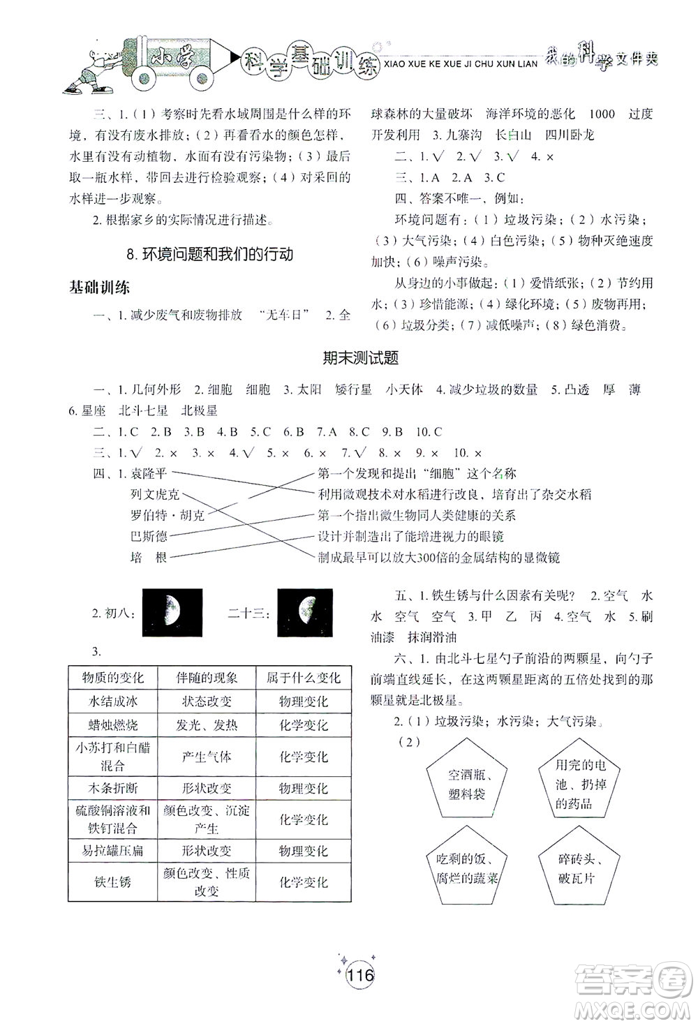 山東教育出版社2021小學(xué)基礎(chǔ)訓(xùn)練六年級(jí)科學(xué)下冊(cè)教科版答案