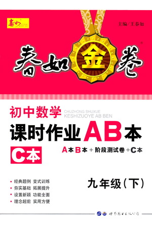 世界圖書出版公司2021春如金卷初中數(shù)學(xué)課時作業(yè)AB本九年級下冊C本答案