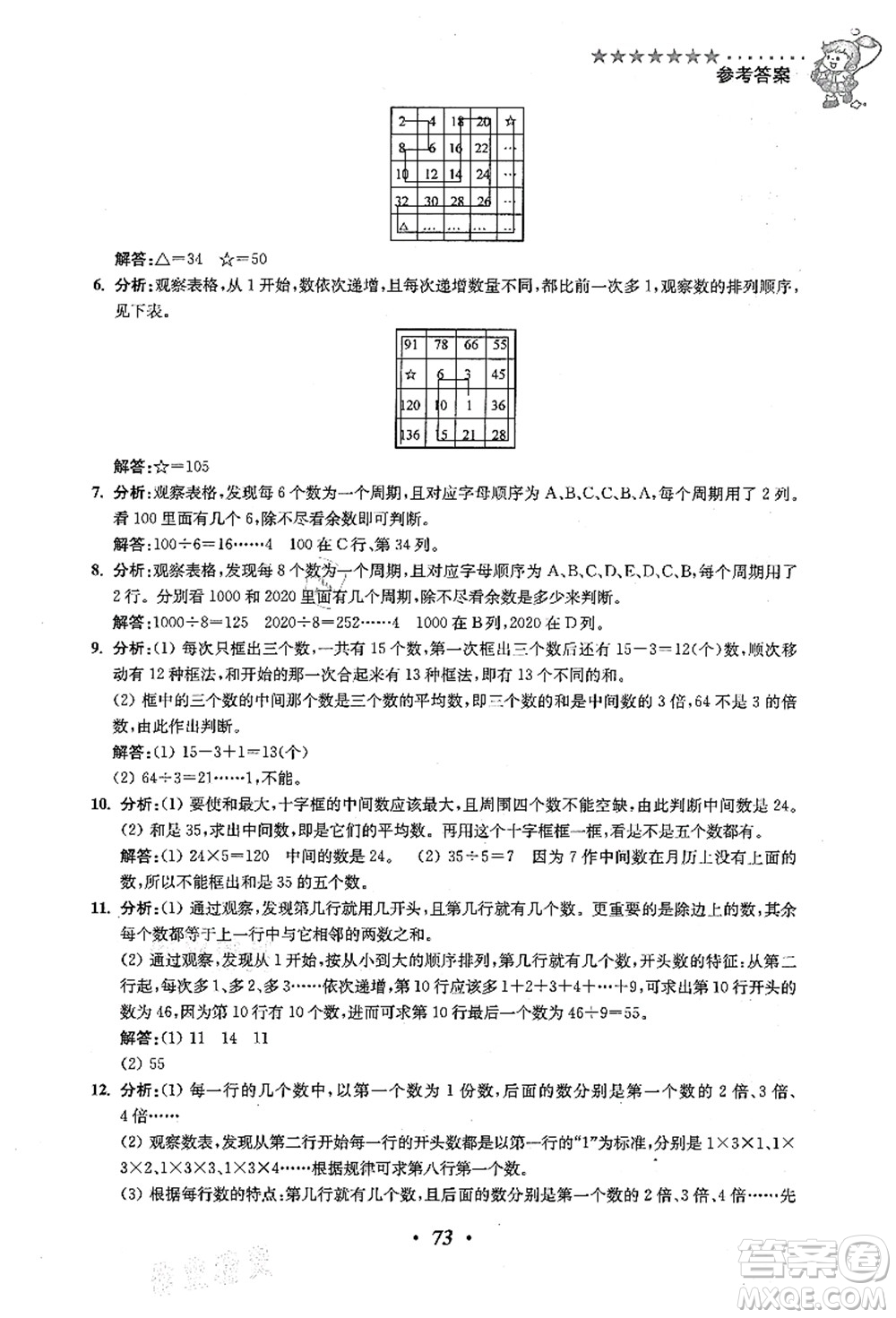 江蘇鳳凰美術出版社2021暑假培優(yōu)銜接16講三升四年級數(shù)學答案