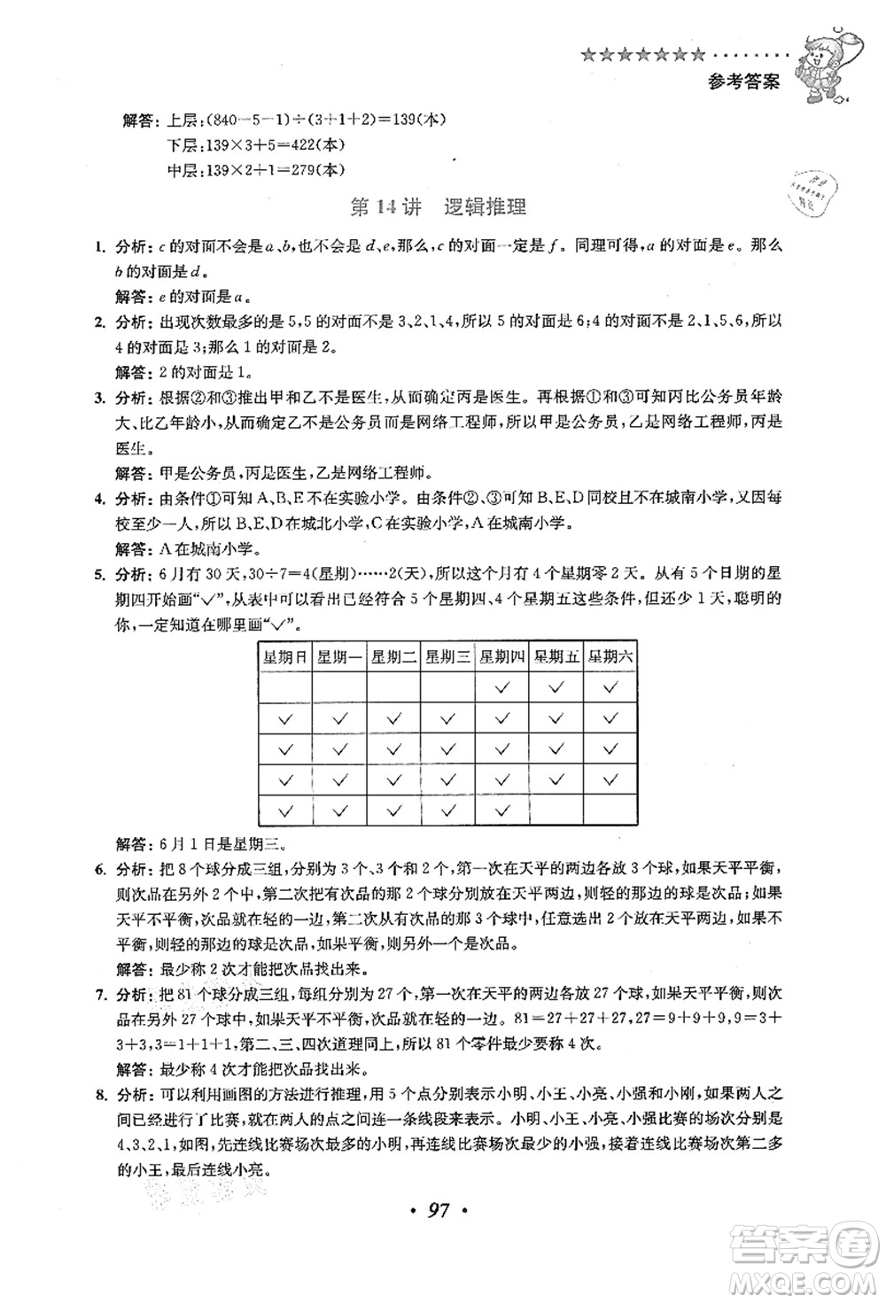 江蘇鳳凰美術(shù)出版社2021暑假培優(yōu)銜接16講五升六年級數(shù)學(xué)答案