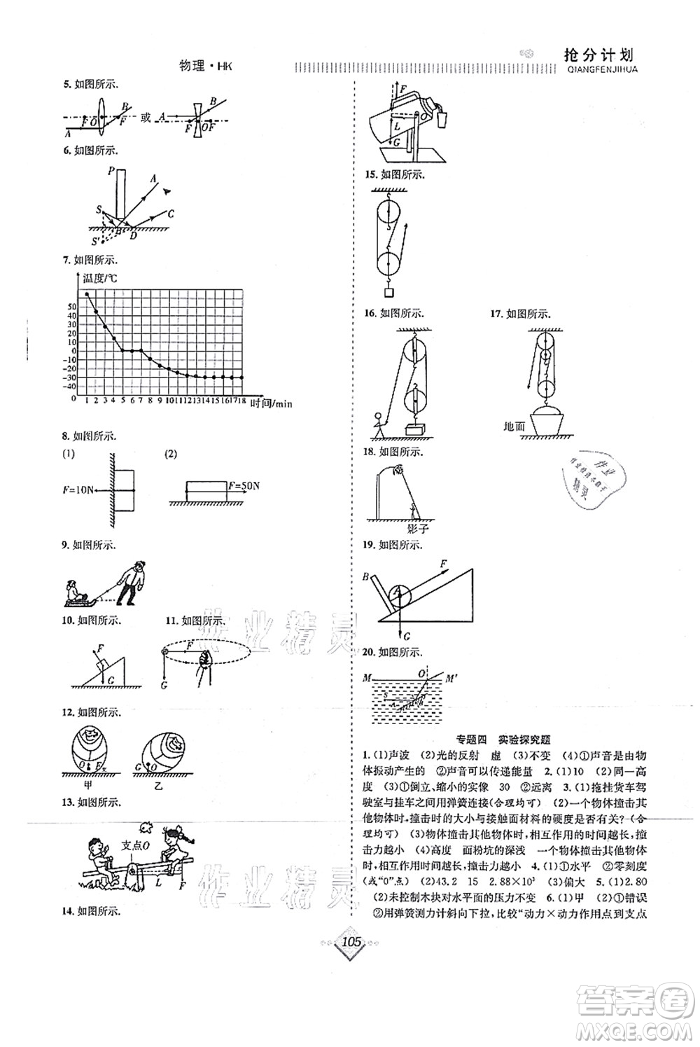 合肥工業(yè)大學(xué)出版社2021贏在暑假搶分計(jì)劃八年級(jí)物理HK滬科版答案