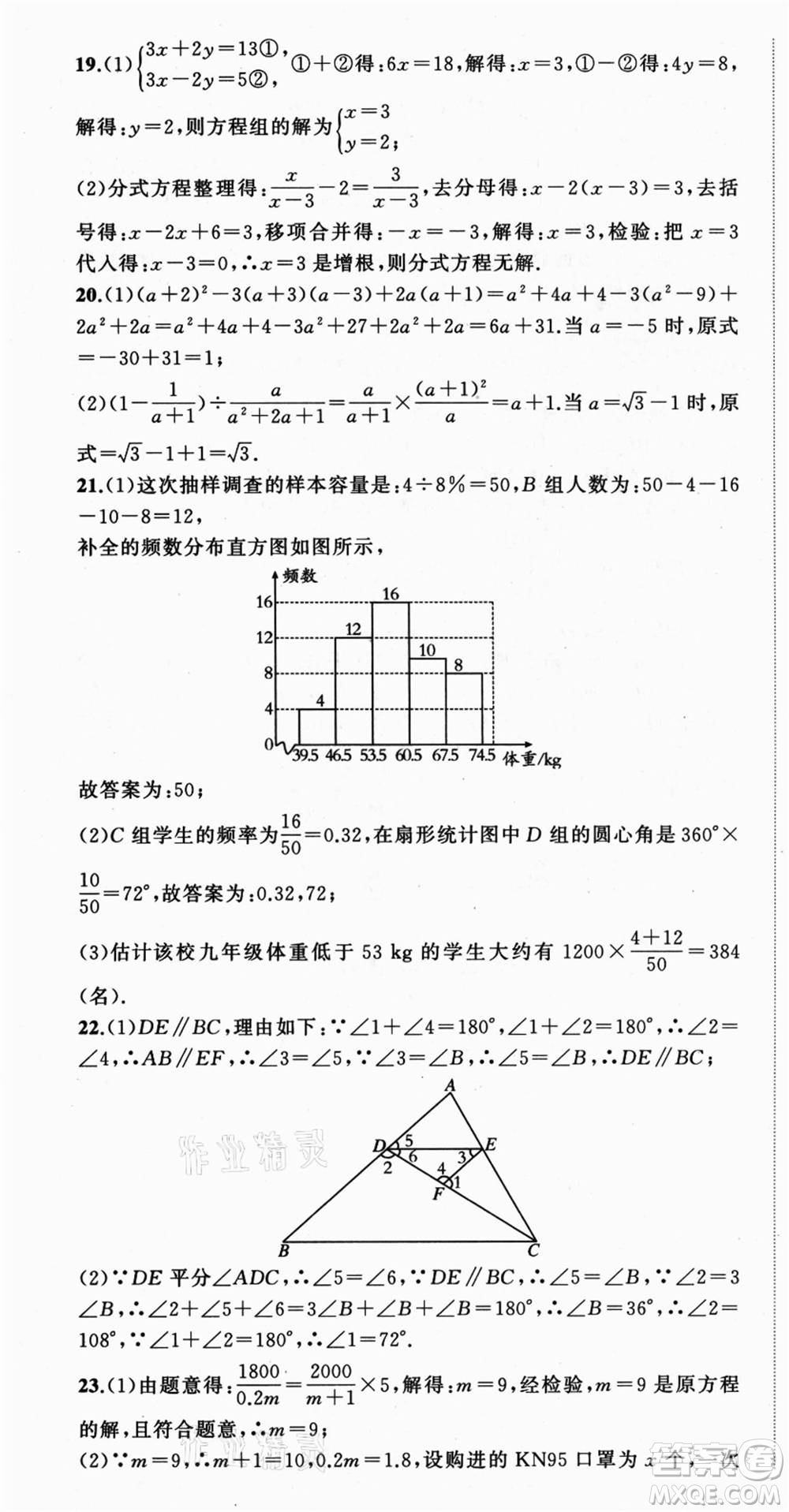 浙江工商大學(xué)出版社2021暑假銜接培優(yōu)教材七升八數(shù)學(xué)浙教版參考答案