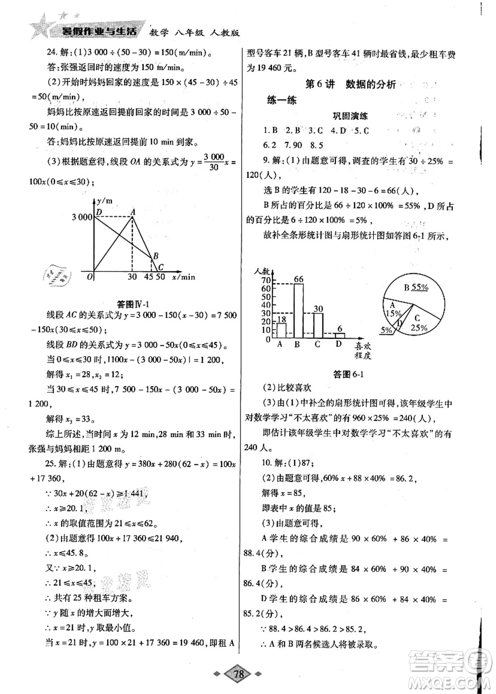 陜西師范大學(xué)出版總社有限公司2021暑假作業(yè)與生活八年級(jí)數(shù)學(xué)人教版答案