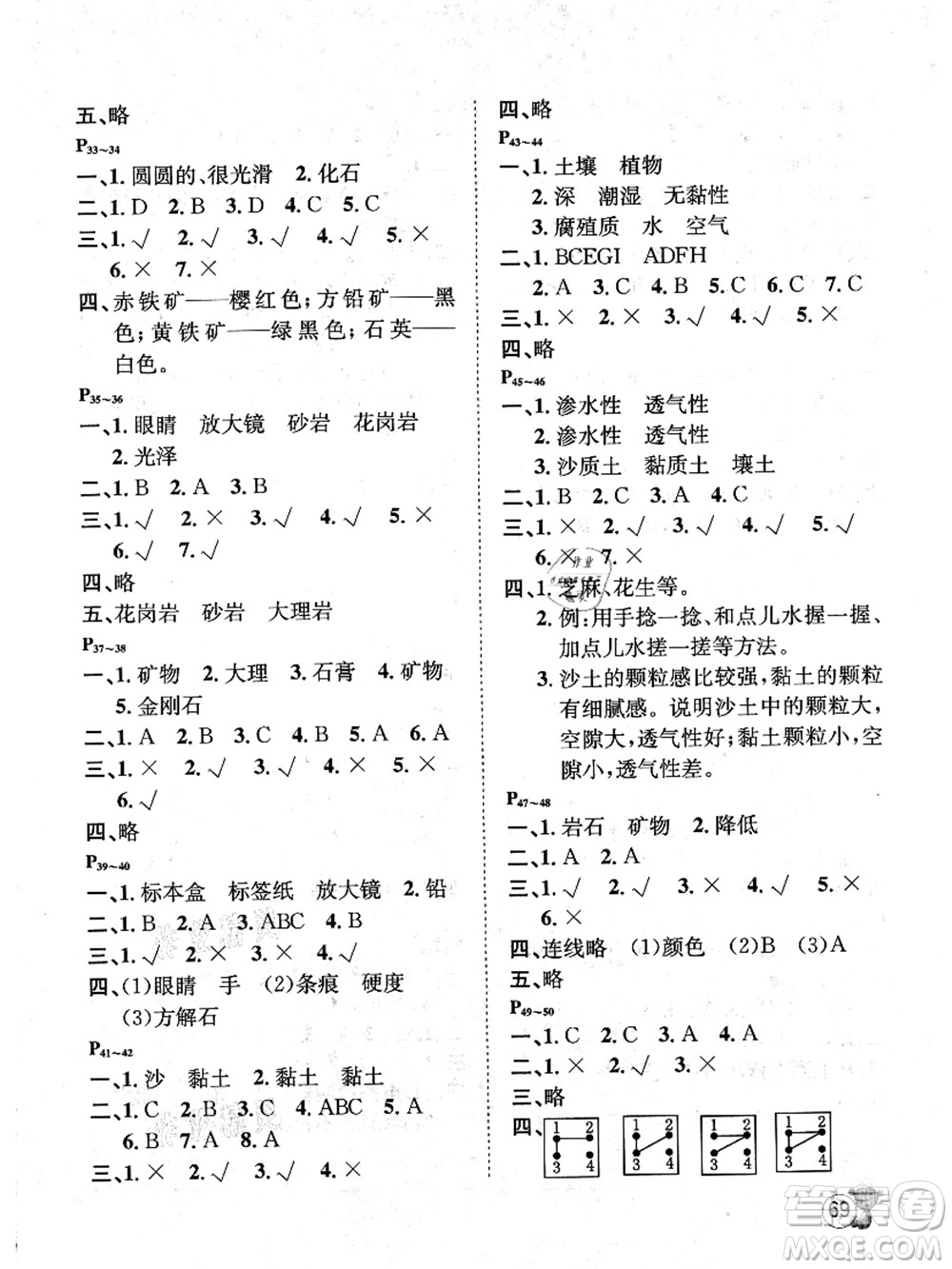 河北少年兒童出版社2021桂壯紅皮書暑假天地四年級科學(xué)教科版答案