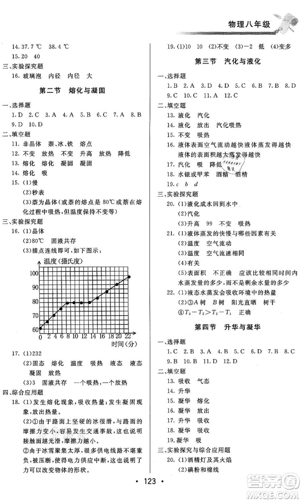 北京時(shí)代華文書局2021快樂暑假綜合訓(xùn)練八年級(jí)物理答案