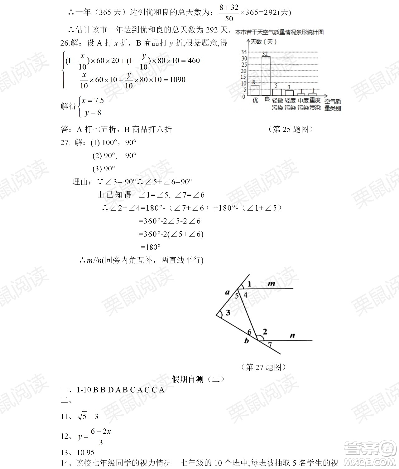 黑龍江少年兒童出版社2021暑假Happy假日七年級數(shù)學(xué)人教版答案