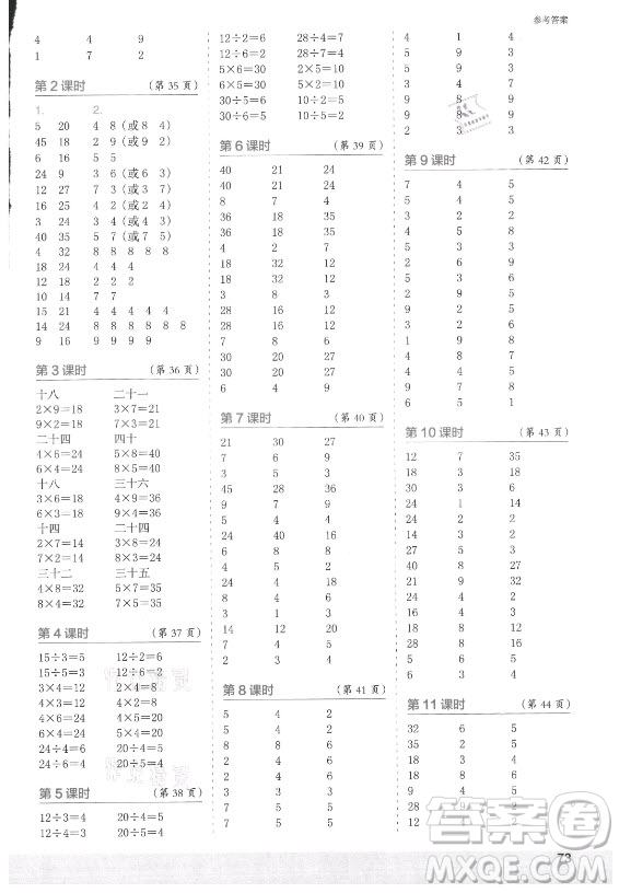 江蘇鳳凰少年兒童出版社2021口算小狀元口算速算天天練小學(xué)數(shù)學(xué)二年級上冊北師大版答案