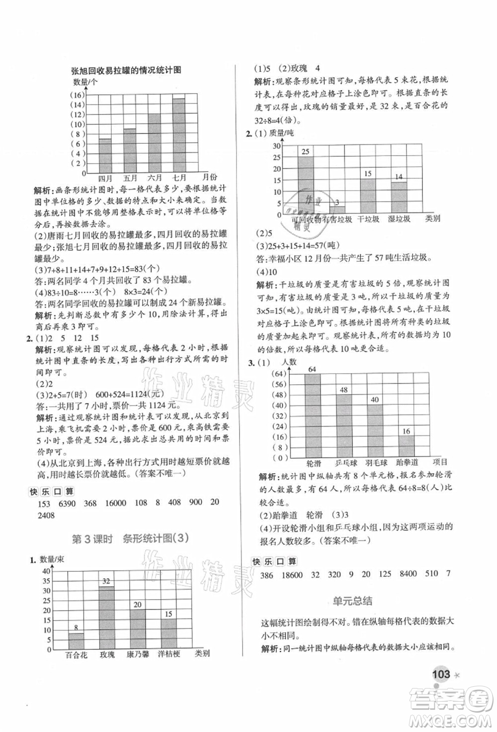 遼寧教育出版社2021秋季小學學霸作業(yè)本四年級數(shù)學上冊RJ人教版廣東專版答案