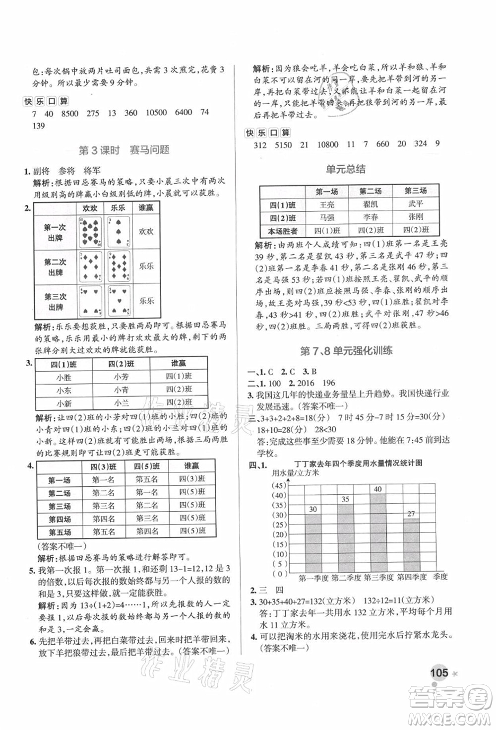 遼寧教育出版社2021秋季小學學霸作業(yè)本四年級數(shù)學上冊RJ人教版廣東專版答案