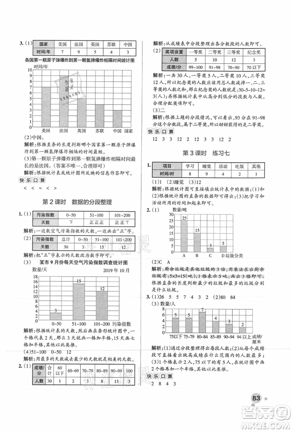 陜西師范大學(xué)出版總社有限公司2021秋季小學(xué)學(xué)霸作業(yè)本四年級(jí)數(shù)學(xué)上冊(cè)SJ蘇教版答案