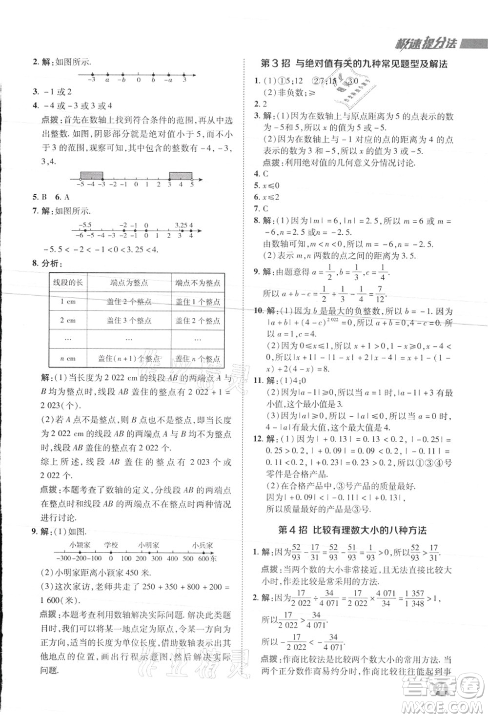 陜西人民教育出版社2021典中點綜合應(yīng)用創(chuàng)新題七年級數(shù)學(xué)上冊JJ冀教版答案