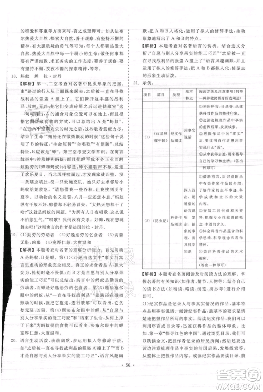 浙江工商大學(xué)出版社2021精彩練習(xí)就練這一本八年級(jí)上冊(cè)語(yǔ)文人教版參考答案