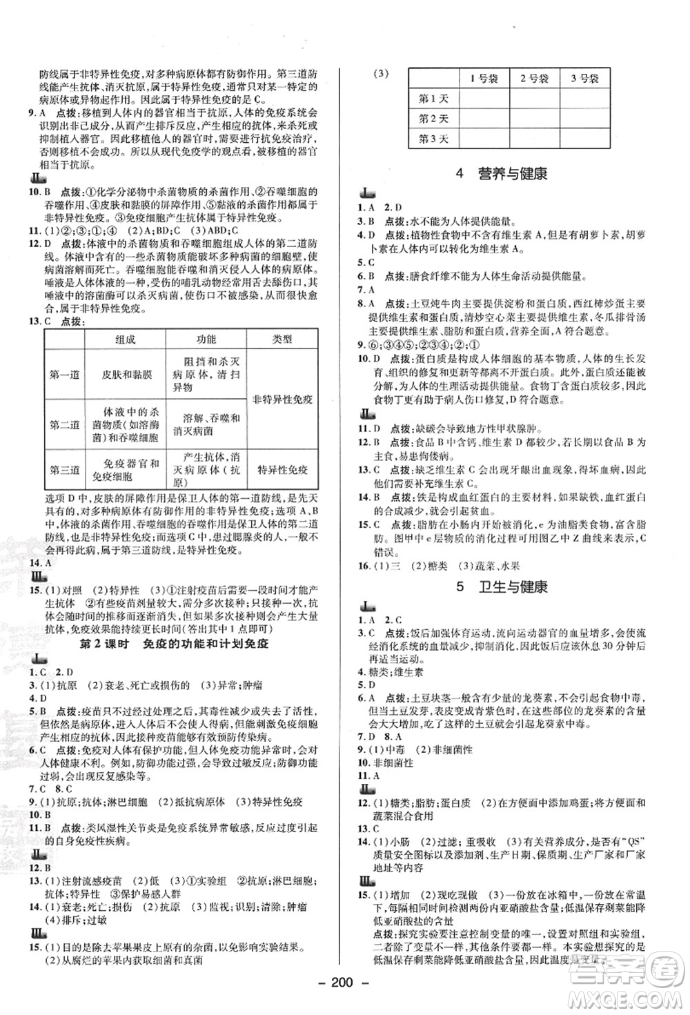 陜西人民教育出版社2021典中點(diǎn)綜合應(yīng)用創(chuàng)新題九年級(jí)科學(xué)全一冊(cè)HS華師大版答案