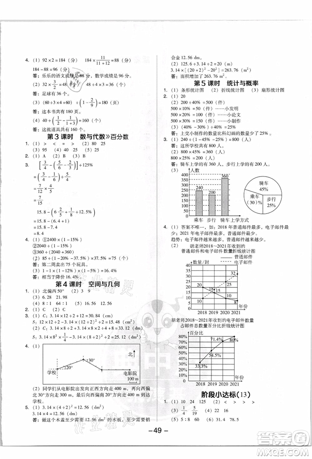 吉林教育出版社2021典中點綜合應(yīng)用創(chuàng)新題六年級數(shù)學(xué)上冊R人教版答案