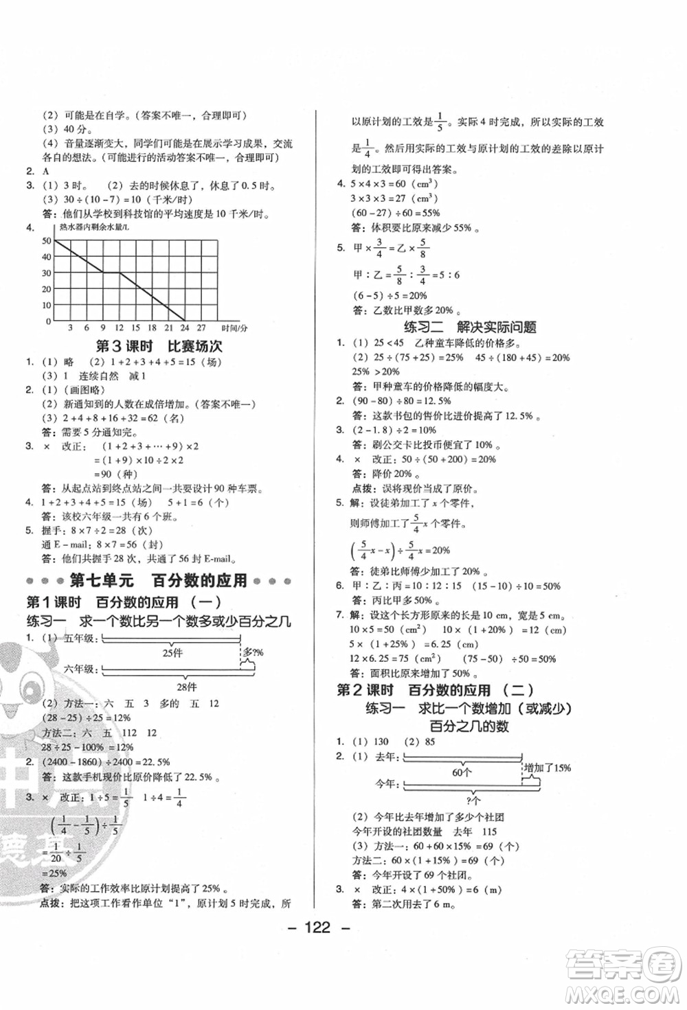 陜西人民教育出版社2021典中點(diǎn)綜合應(yīng)用創(chuàng)新題六年級(jí)數(shù)學(xué)上冊(cè)BS北師大版答案