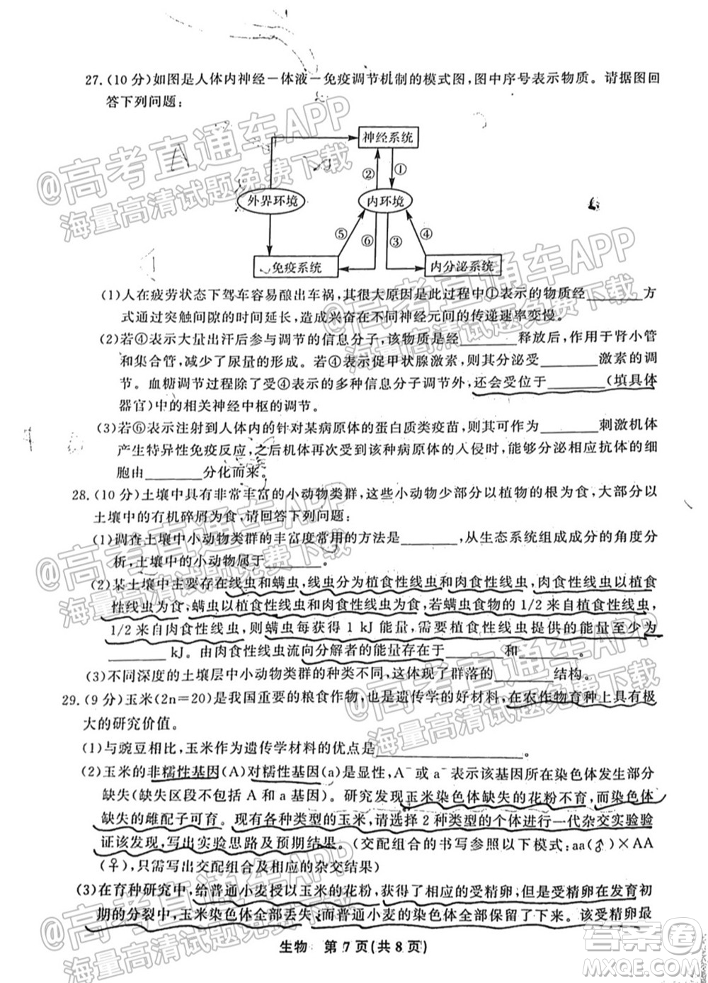 2022屆高三年級江西智學(xué)聯(lián)盟體第一次聯(lián)考生物試卷及答案